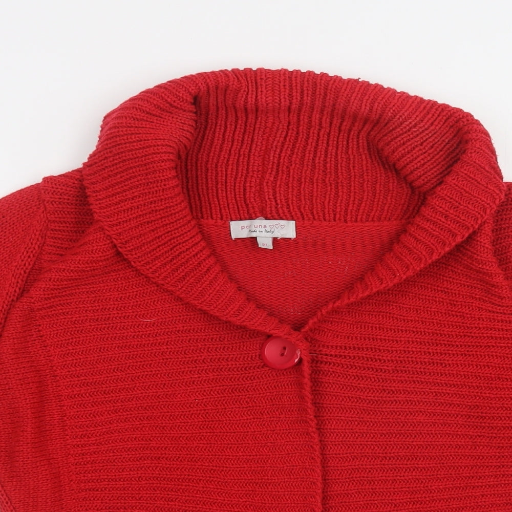 Womens UK Size M Per Una Red Cardigan Jumper