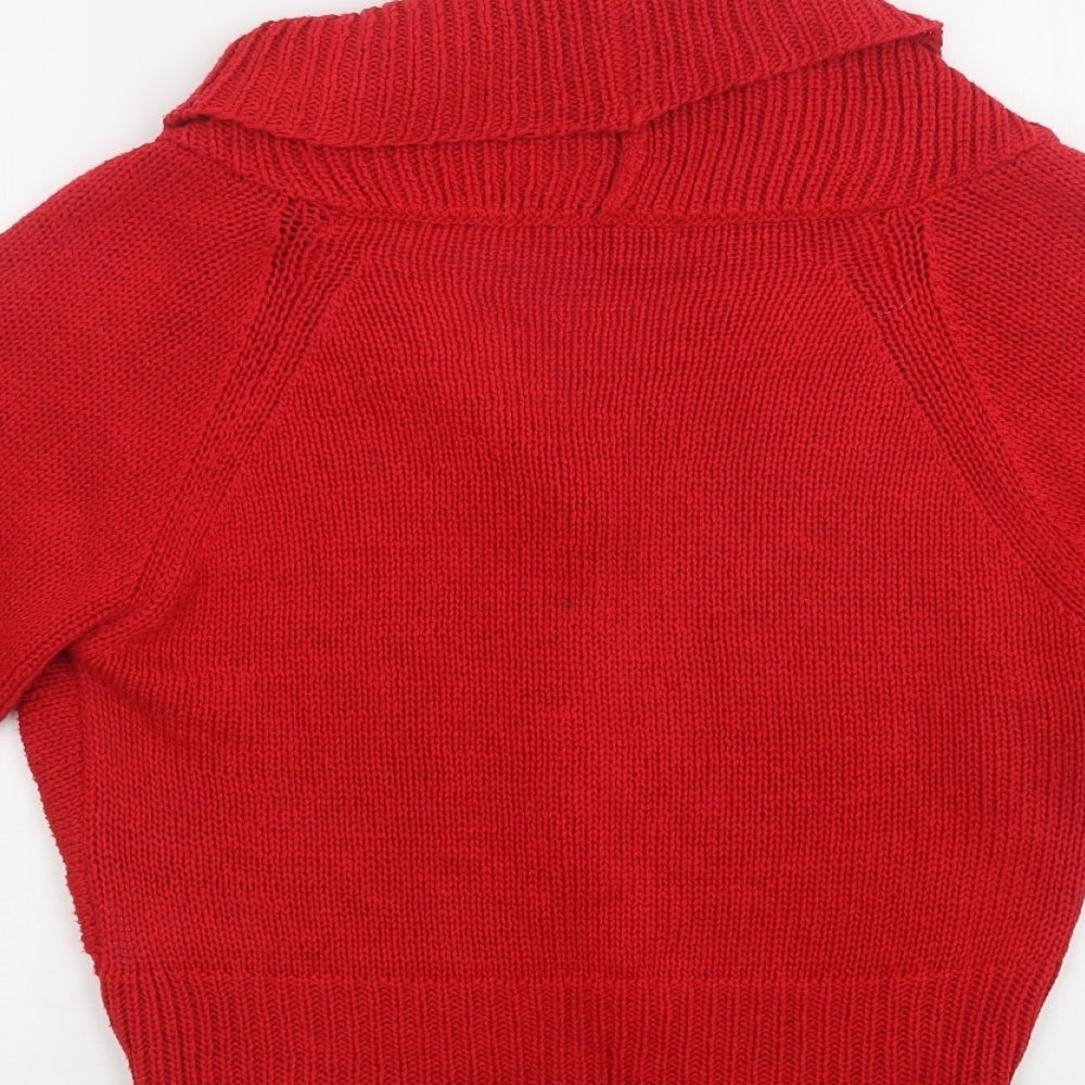 Womens UK Size M Per Una Red Cardigan Jumper