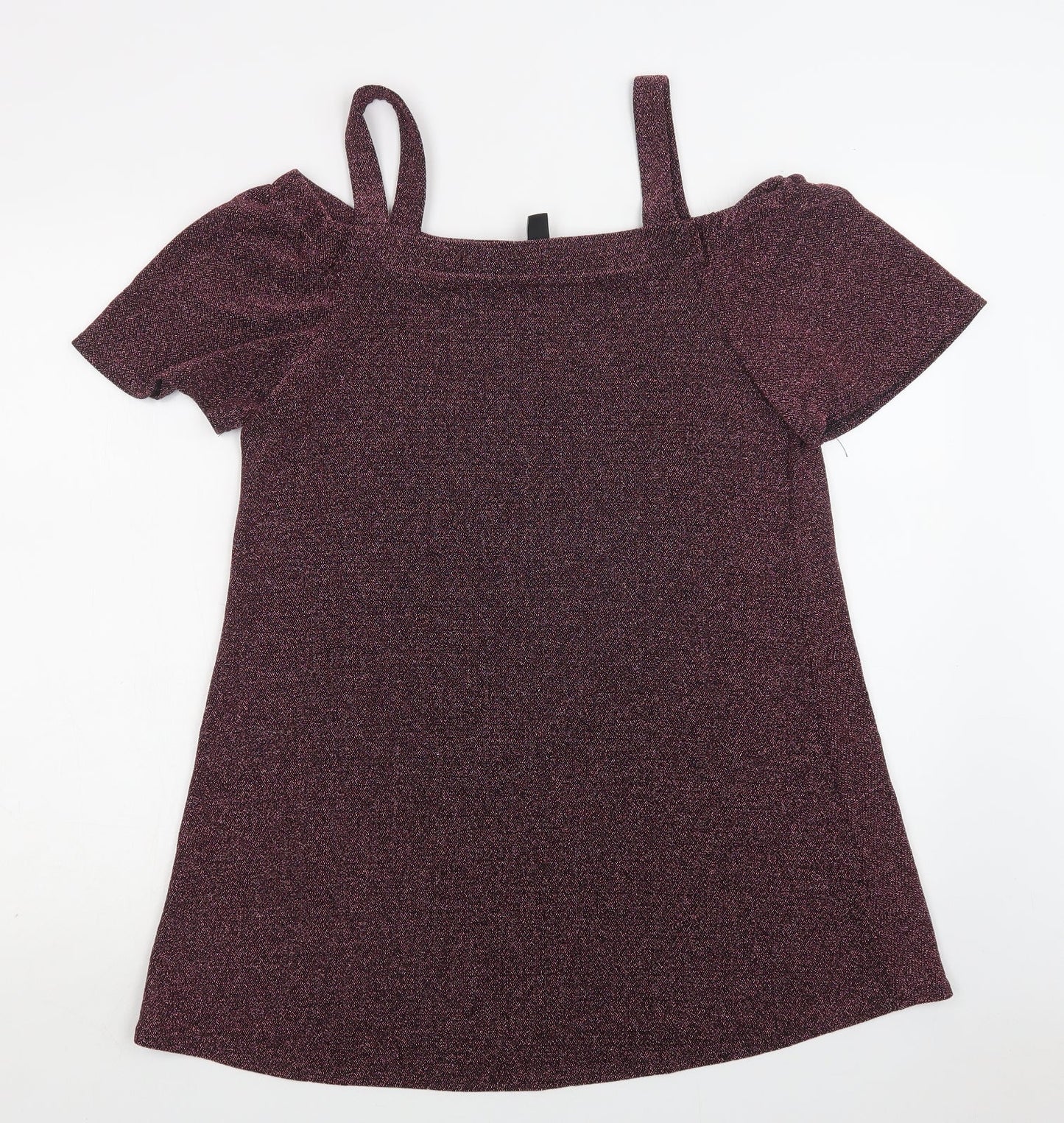 New Lok Womens Purple  Nylon A-Line  Size 12  Off the Shoulder