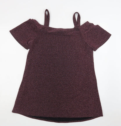 New Lok Womens Purple  Nylon A-Line  Size 12  Off the Shoulder