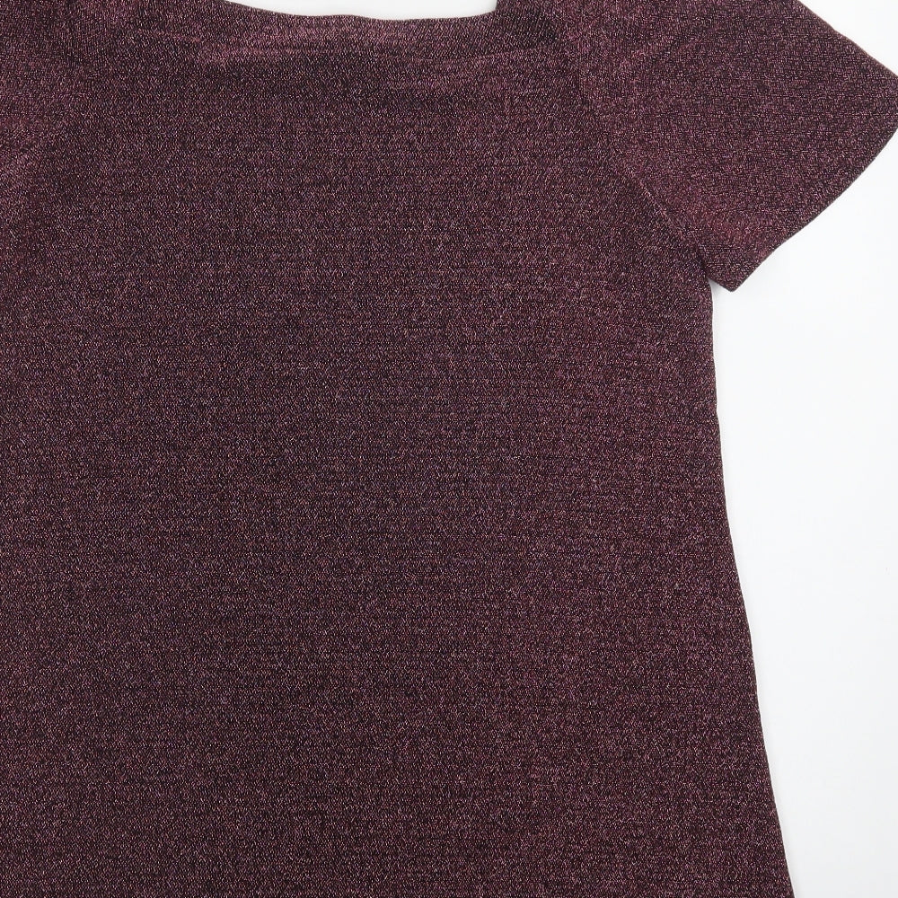 New Lok Womens Purple  Nylon A-Line  Size 12  Off the Shoulder