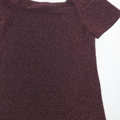 New Lok Womens Purple  Nylon A-Line  Size 12  Off the Shoulder