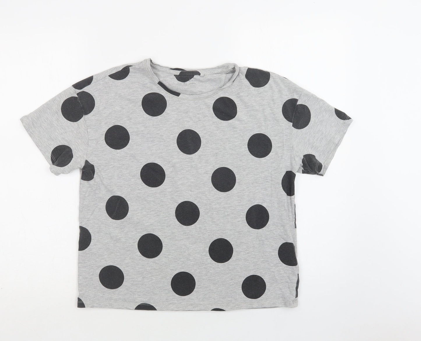 NEXT Girls Grey Polka Dot Cotton Top Pyjama Top Size 13 Years