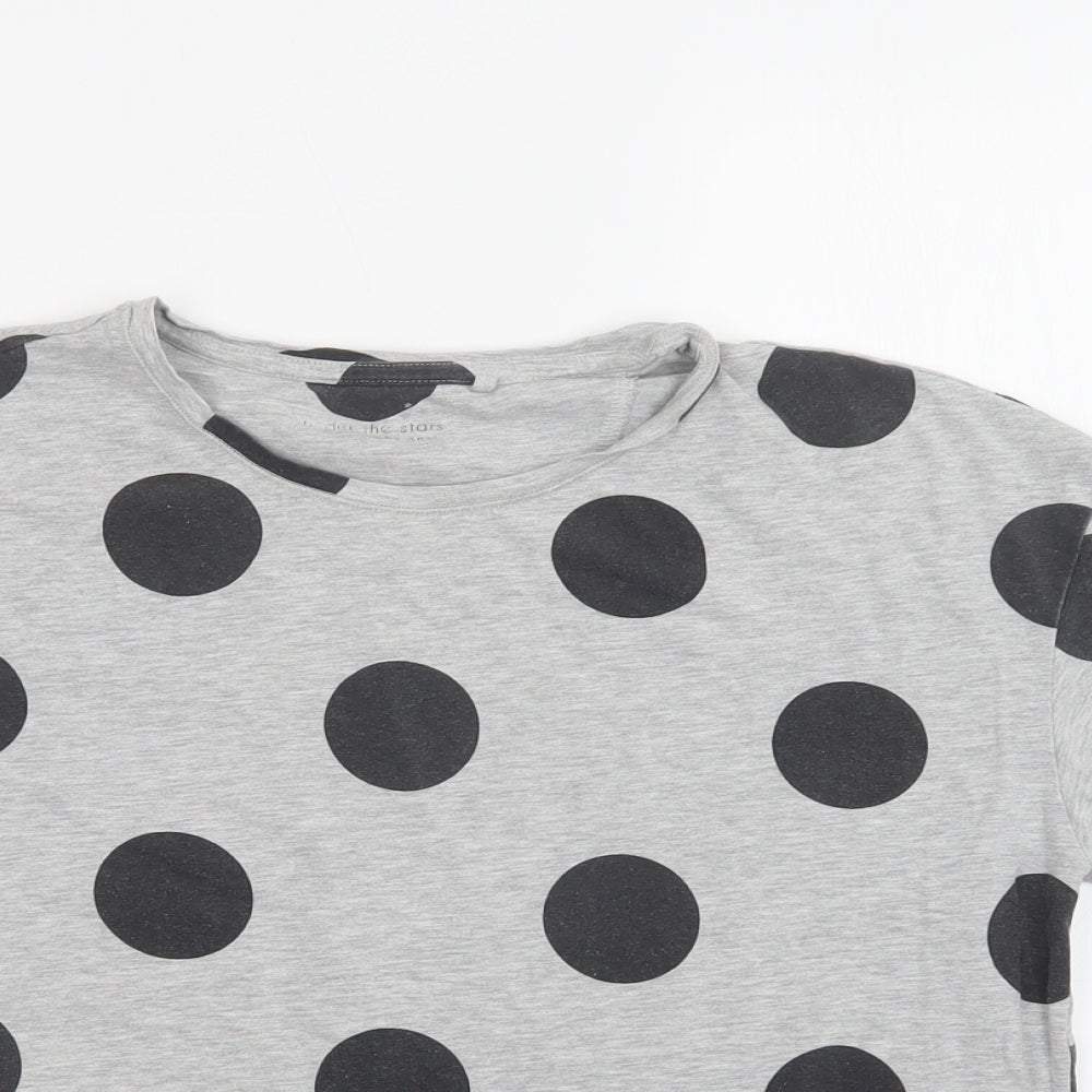 NEXT Girls Grey Polka Dot Cotton Top Pyjama Top Size 13 Years