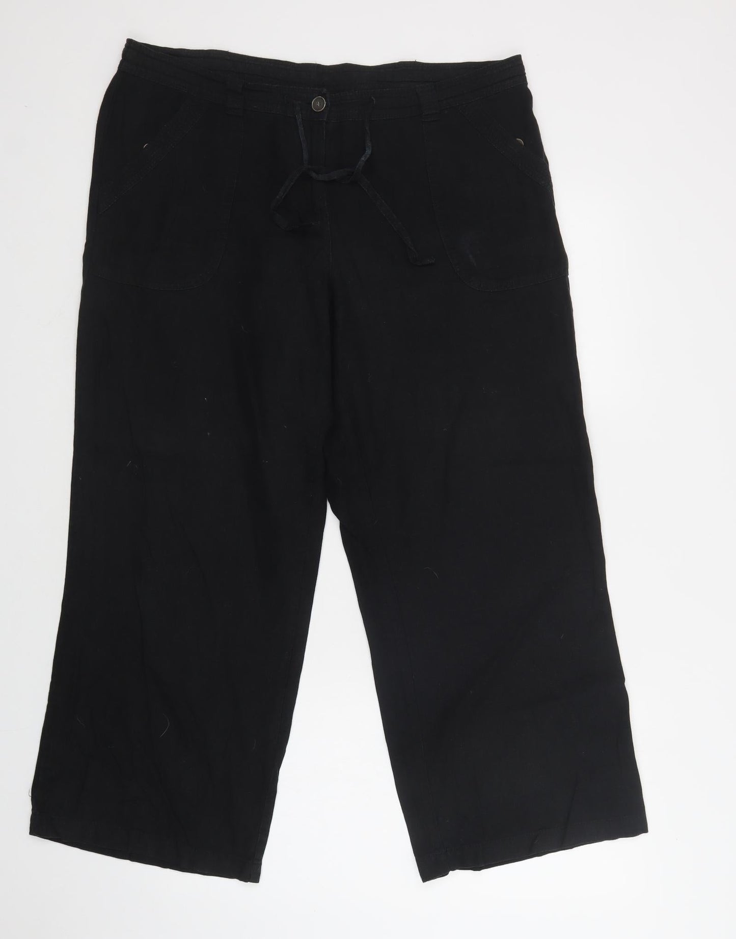 Womens UK Size 14 Debenhams Regular Fit  Black Trousers