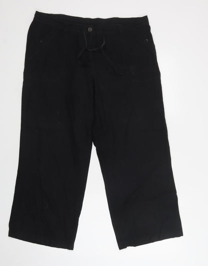 Womens UK Size 14 Debenhams Regular Fit  Black Trousers