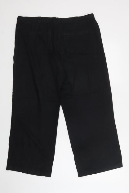 Womens UK Size 14 Debenhams Regular Fit  Black Trousers