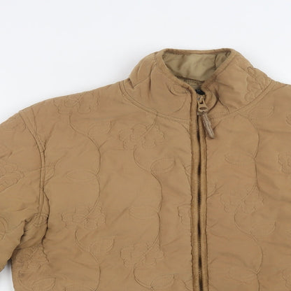 Jack Turply Womens Beige Floral  Quilted Jacket Size 12  Zip