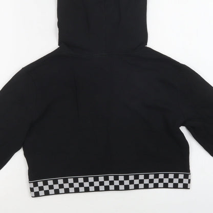 H&M Womens Black Check Cotton Pullover Hoodie Size M