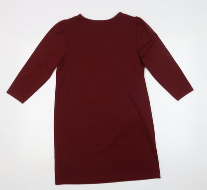 New Look Womens Red  Polyester Shift  Size 10  Crew Neck