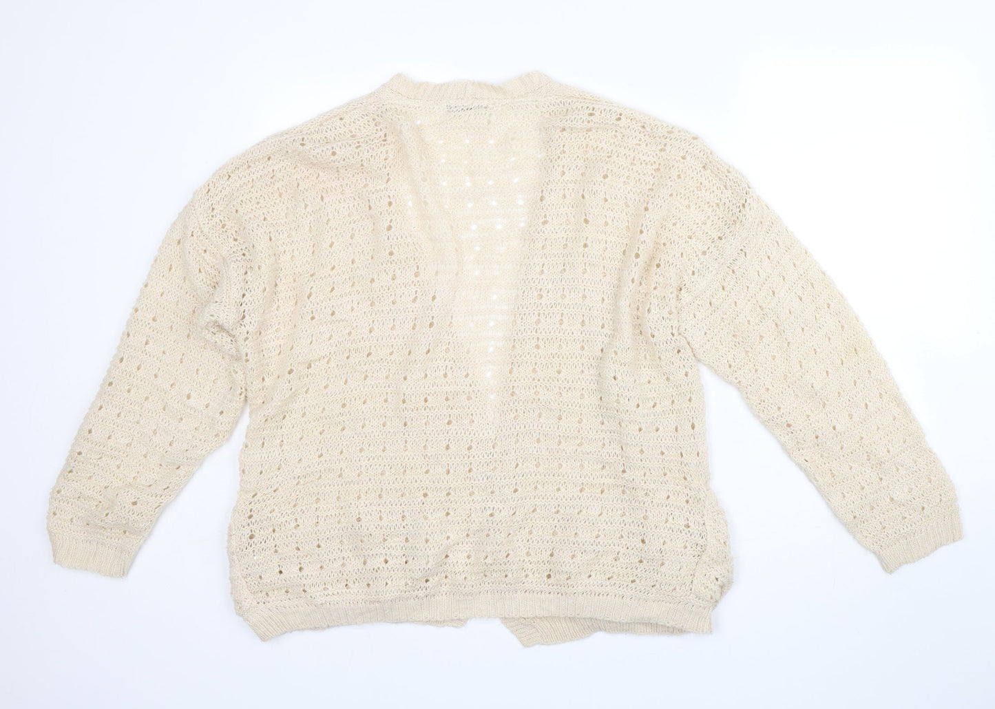 G21 Womens Ivory V-Neck  Acrylic Cardigan Jumper Size 12