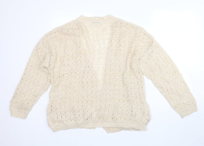 G21 Womens Ivory V-Neck  Acrylic Cardigan Jumper Size 12