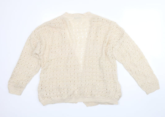 G21 Womens Ivory V-Neck  Acrylic Cardigan Jumper Size 12