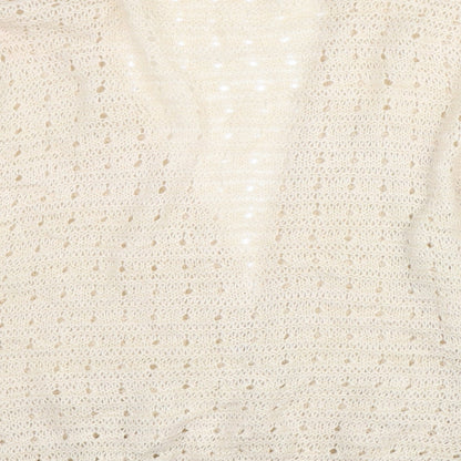 G21 Womens Ivory V-Neck  Acrylic Cardigan Jumper Size 12