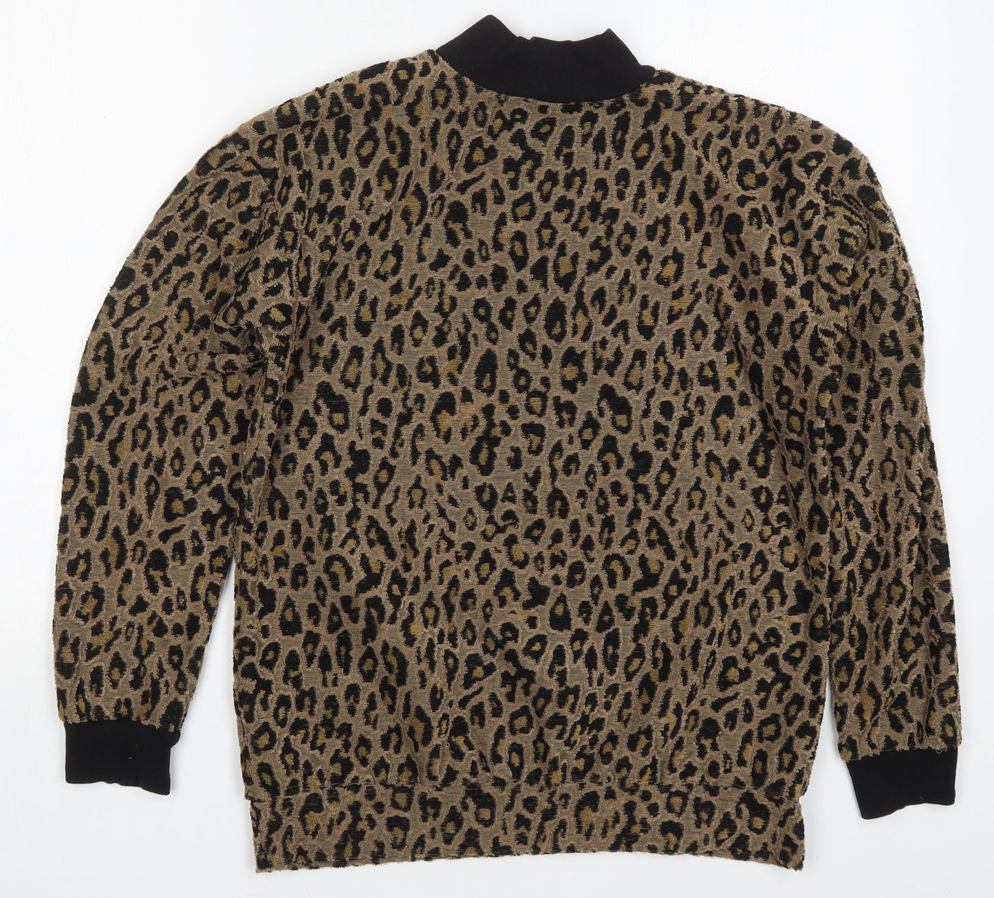 Select Womens Brown Animal Print Polyester Pullover Sweatshirt Size S  Pullover