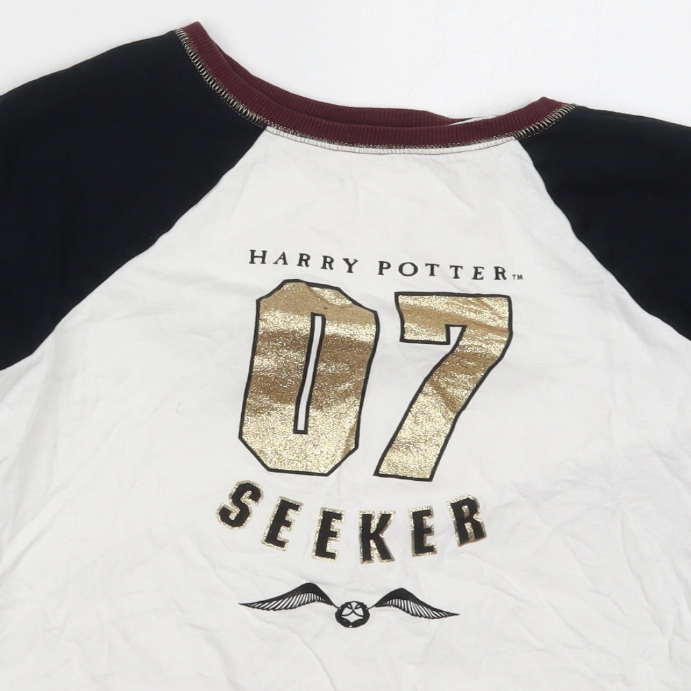 George Womens Multicoloured Solid Cotton Top Pyjama Top Size 8   - Harry Potter Seeker