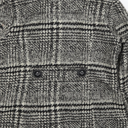 Classic Womens Grey Check  Pea Coat Coat Size 12  Button