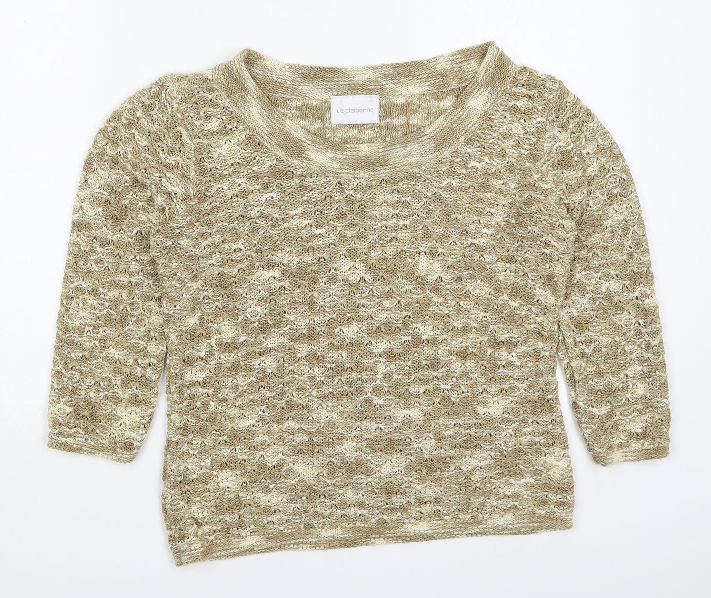 Womens UK Size M Liz Claiborne Beige Pullover Jumper