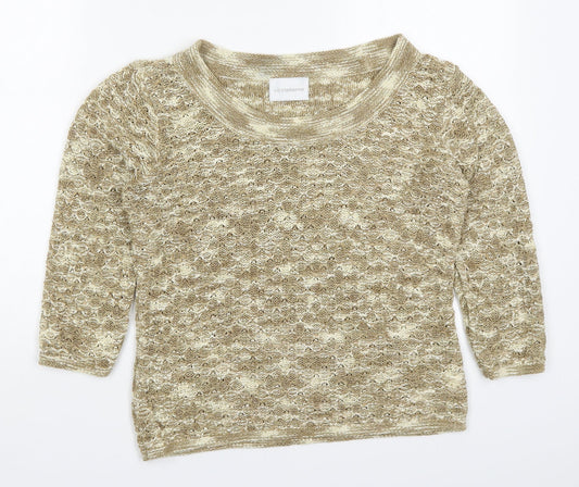 Liz Claiborne Womens Beige Round Neck  Acrylic Pullover Jumper Size M
