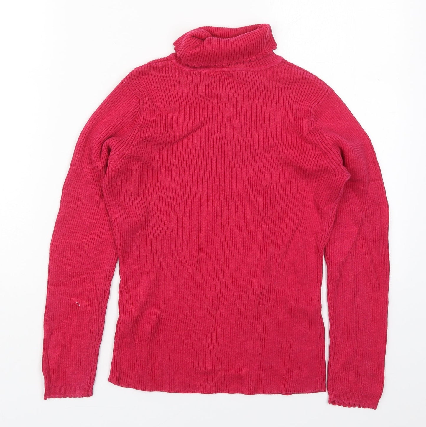 George Girls Pink Roll Neck  Cotton Pullover Jumper Size 11-12 Years  Pullover