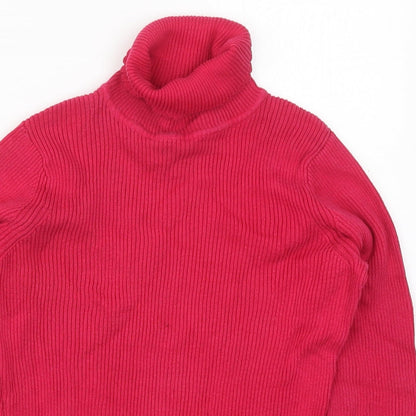George Girls Pink Roll Neck  Cotton Pullover Jumper Size 11-12 Years  Pullover