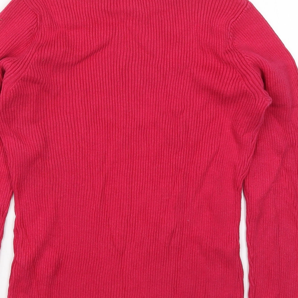 George Girls Pink Roll Neck  Cotton Pullover Jumper Size 11-12 Years  Pullover