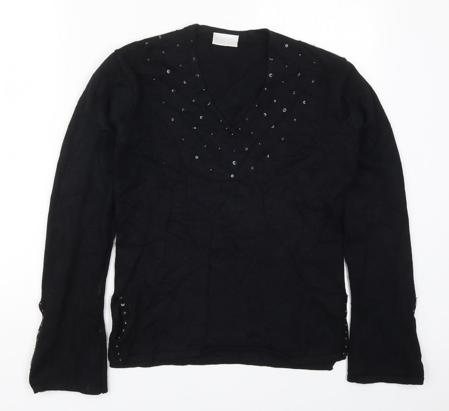 Womens UK Size S Off Shoot Black Pullover Jumper