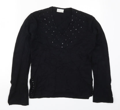 Womens UK Size S Off Shoot Black Pullover Jumper