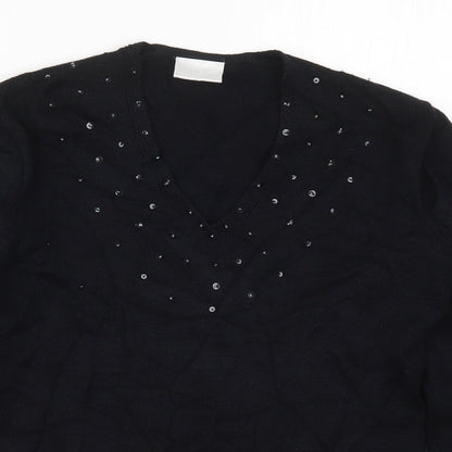 Womens UK Size S Off Shoot Black Pullover Jumper