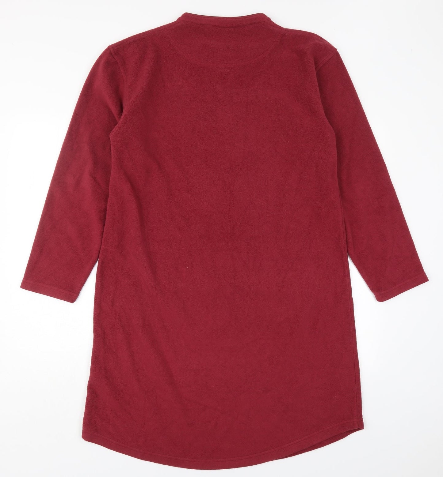 Cotton Traders Womens Red  Polyester T-Shirt Dress  Size S  Henley Pullover