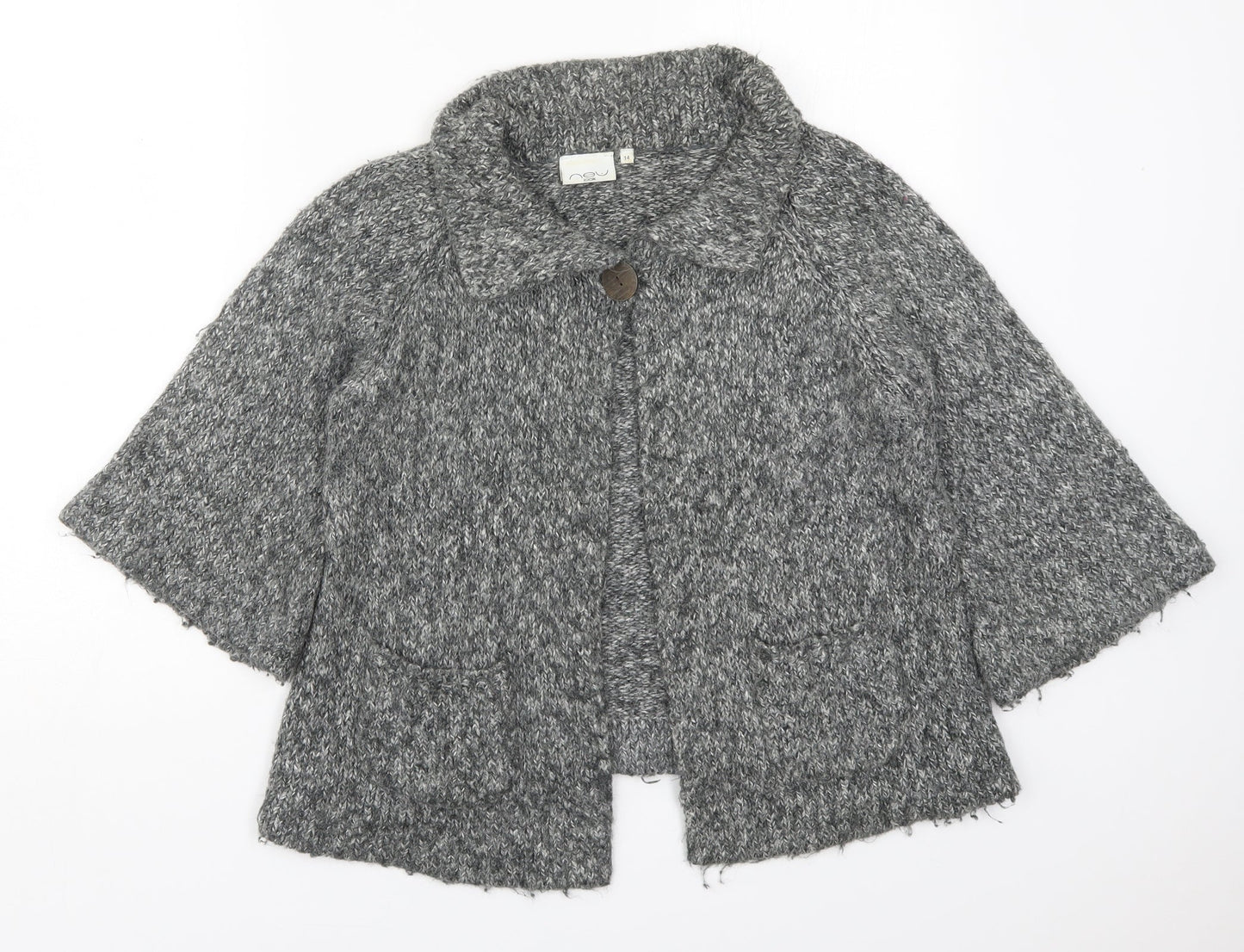 Womens UK Size 14 New Look Grey Cardigan Jumper