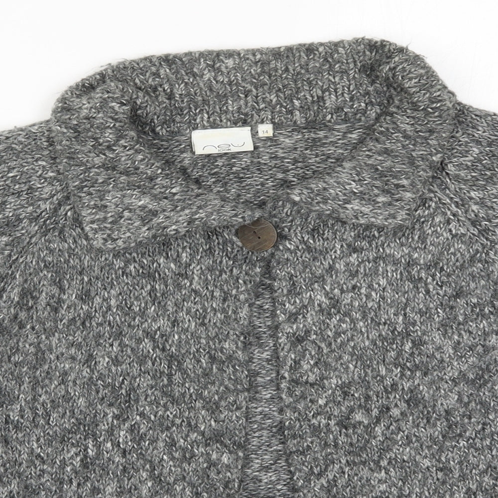 Womens UK Size 14 New Look Grey Cardigan Jumper