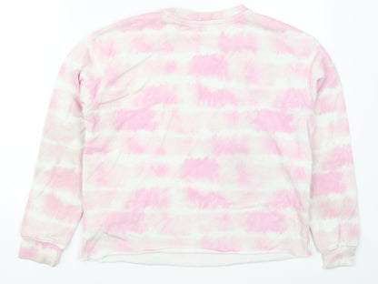 Primark Girls Pink  Cotton Pullover Sweatshirt Size 12-13 Years  Pullover - Tie Dye