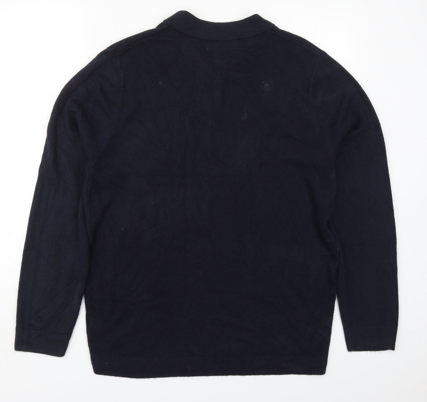 Matalan Mens Blue Collared  Acrylic Pullover Jumper Size L