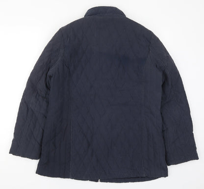 BHS Womens Blue   Quilted Coat Size 14  Zip
