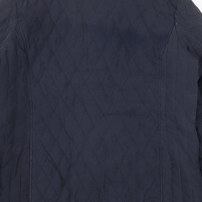 BHS Womens Blue   Quilted Coat Size 14  Zip