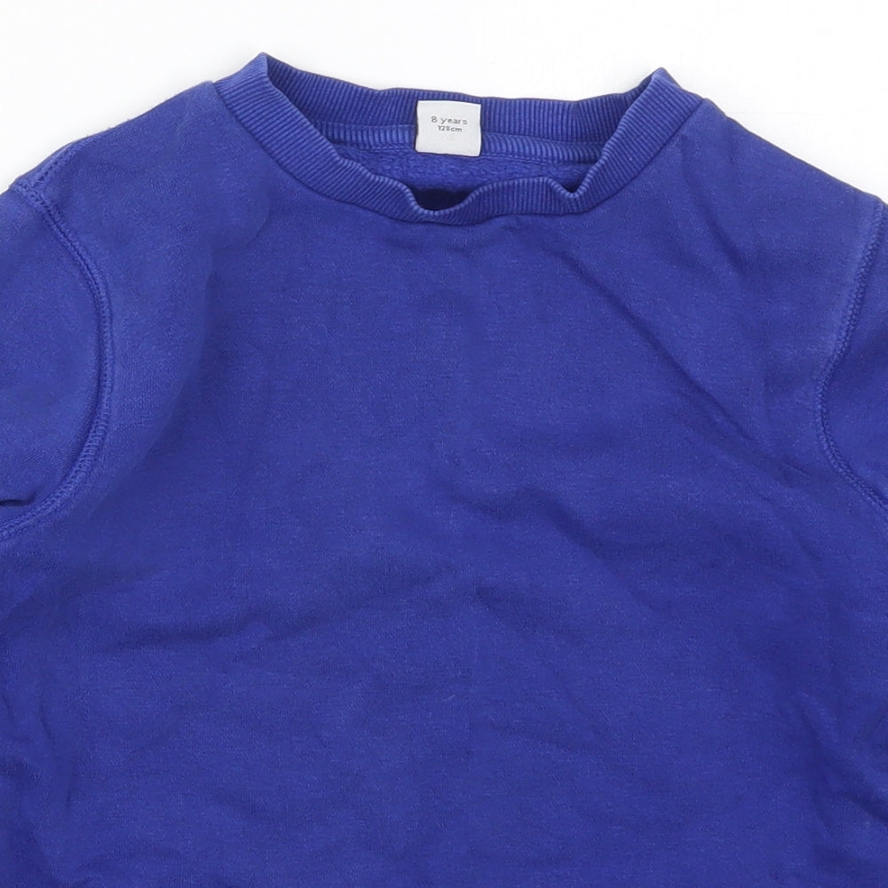 TU Boys Blue  Cotton Pullover Sweatshirt Size 8 Years  Pullover