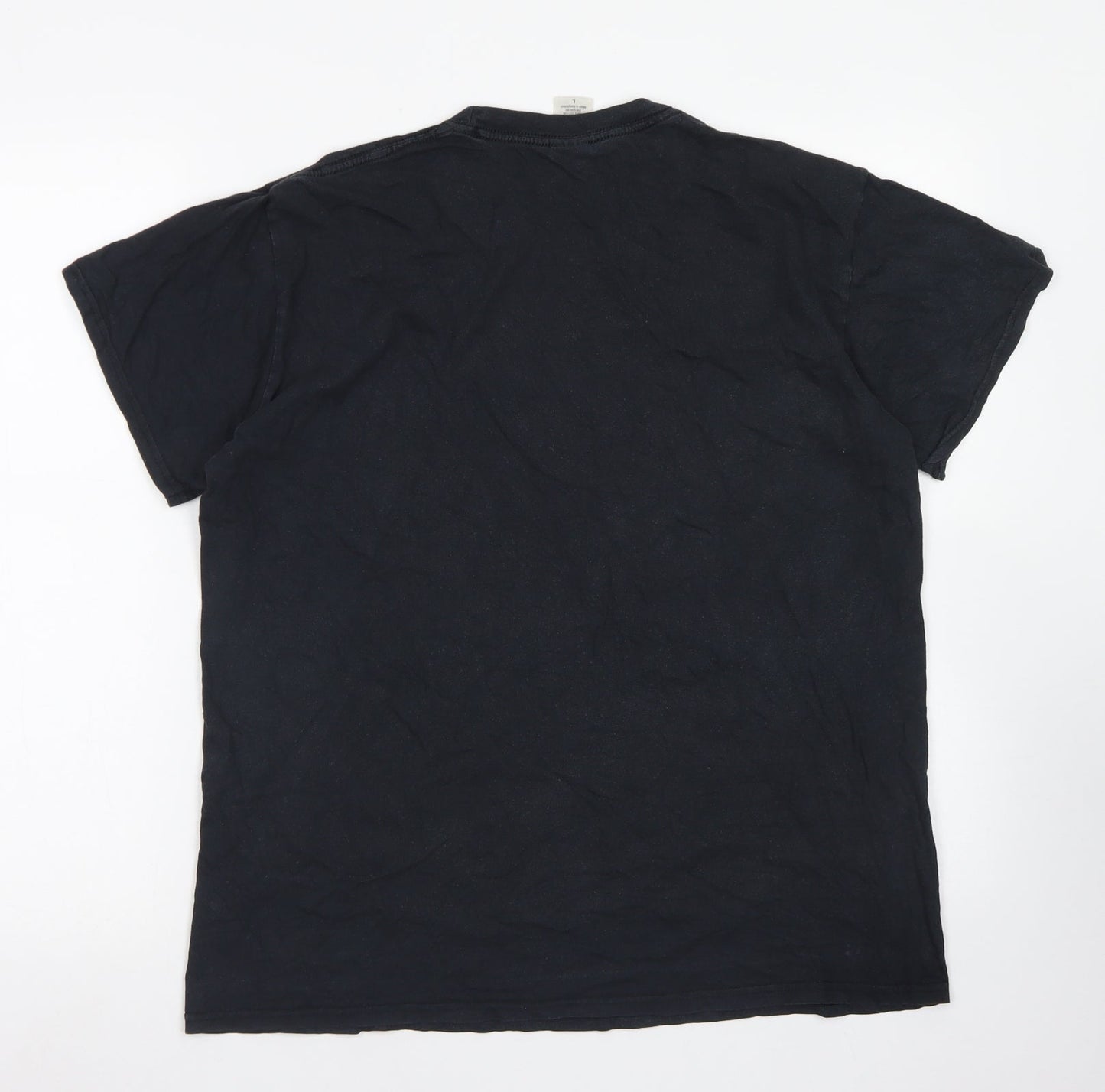 Womens UK Size L Gildan Black Basic T-Shirt