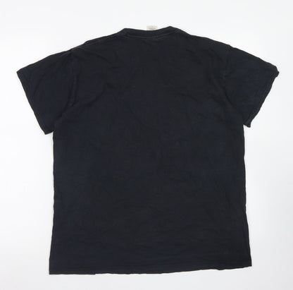 Womens UK Size L Gildan Black Basic T-Shirt