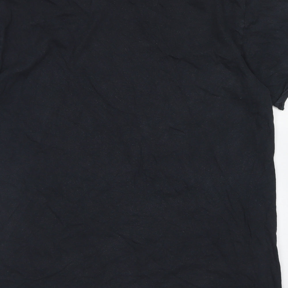 Womens UK Size L Gildan Black Basic T-Shirt