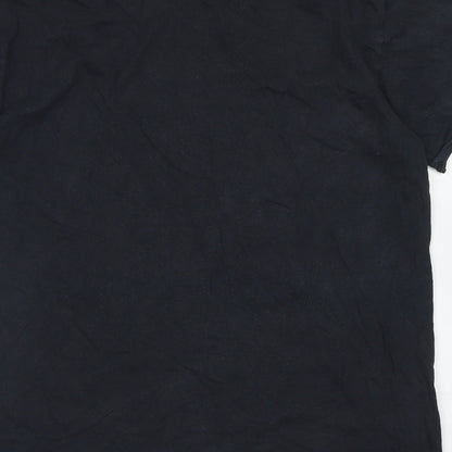 Womens UK Size L Gildan Black Basic T-Shirt