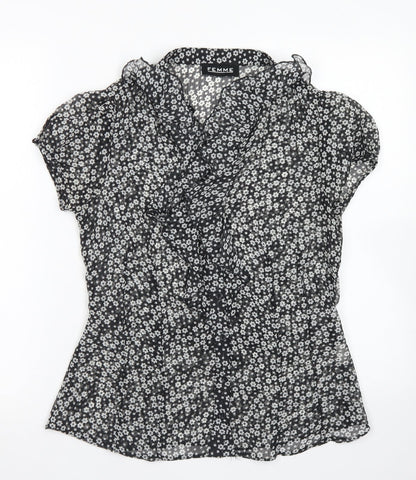 Womens UK Size 12 Femme Black Basic Blouse