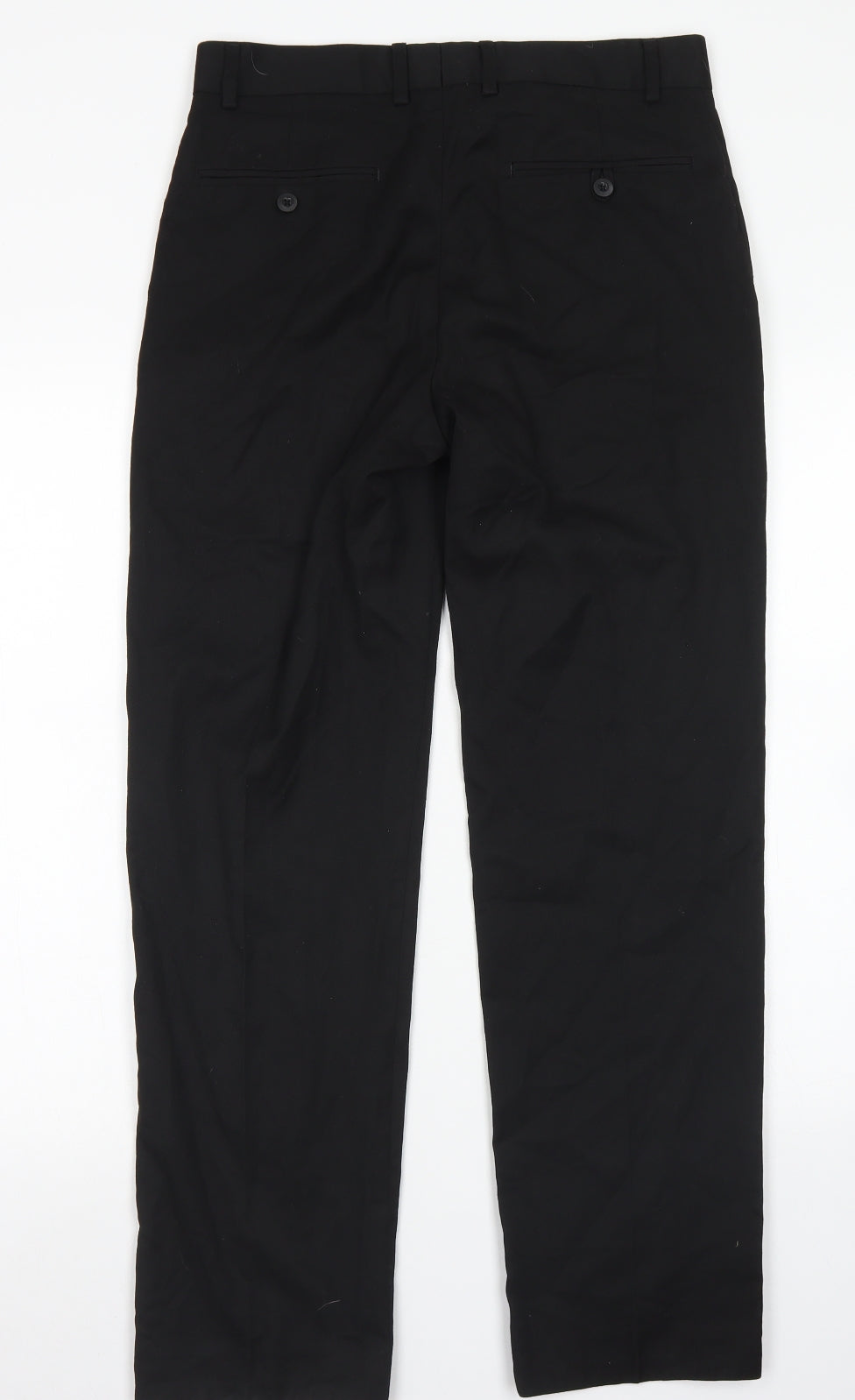 F&F Mens Black  Polyester Dress Pants Trousers Size 30 in L31 in Regular Hook & Eye