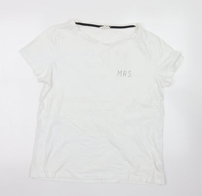 Womens UK Size M NEXT White Basic T-Shirt