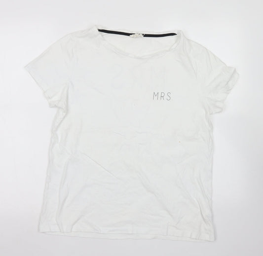 Womens UK Size M NEXT White Basic T-Shirt