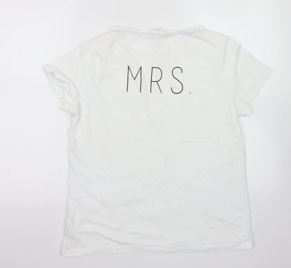 Womens UK Size M NEXT White Basic T-Shirt