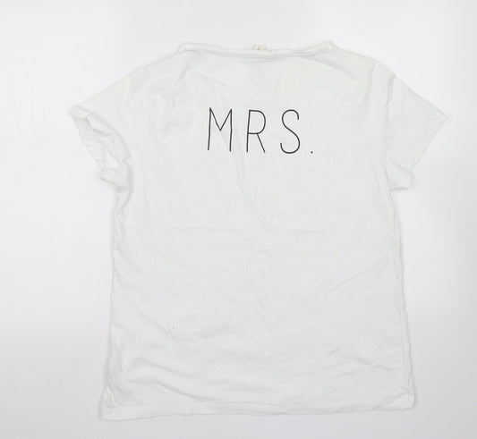 Womens UK Size M NEXT White Basic T-Shirt