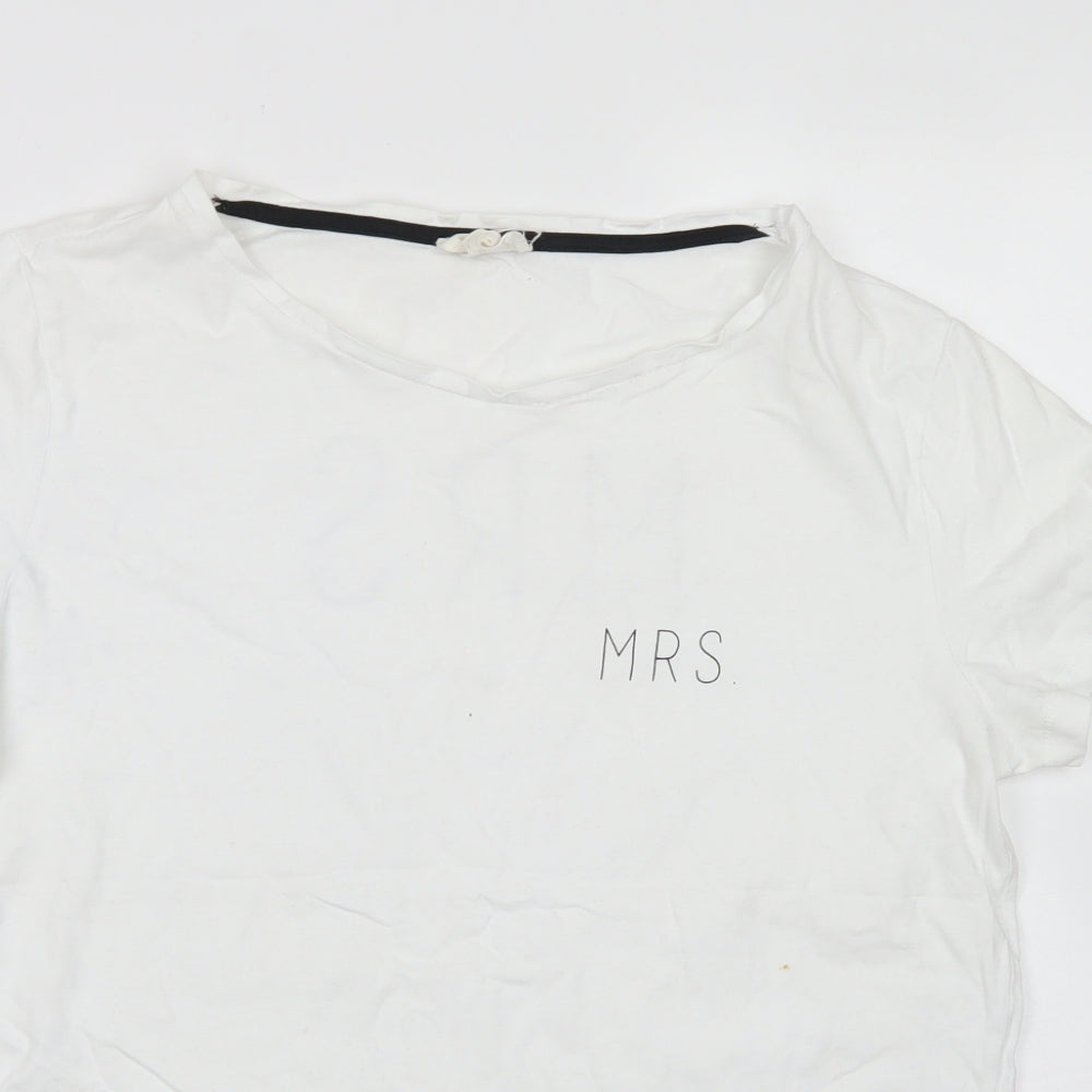 Womens UK Size M NEXT White Basic T-Shirt