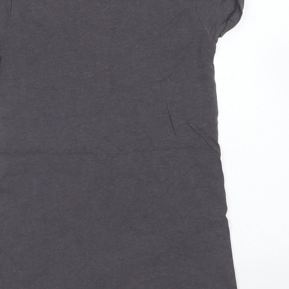 Matalan Girls Grey  Cotton Basic T-Shirt Size 6 Years Crew Neck