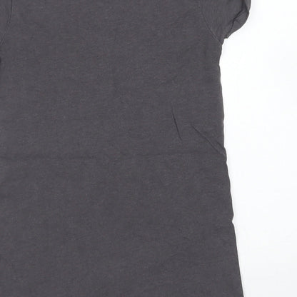 Matalan Girls Grey  Cotton Basic T-Shirt Size 6 Years Crew Neck